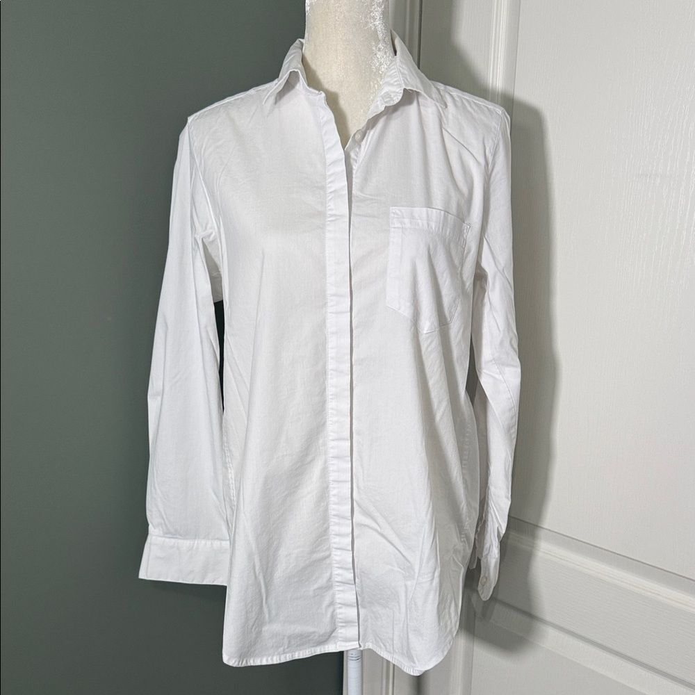 English Laundry Crisp White Button up Tunic Shirt